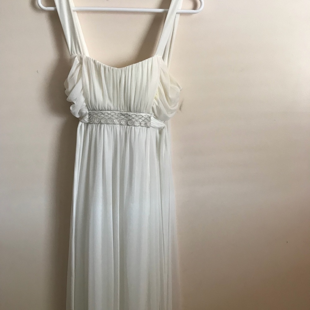 grecian empire waist white dress